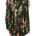 CAbi  Drama Floral Wrap Tie Skirt Floral Medium Boho Flowy Stretch Midi Photo 0