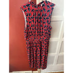 Leota Women’s Midi Sleeveless Blue/Red Aria Dress SZ XL Photo 7