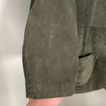 Vintage John Murrough Suede Coat Green Fur Collar Women's M 80s 90s retro Size M Photo 9