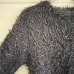 ZARA Knit Women’s Fuzzy Gray Sequined Holiday Sweater Size Small Photo 1