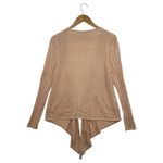 Soft Surroundings Cardigan Sweater Womens Small Tan Open Front Pointelle Knit Photo 1