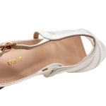 Allegra K New  Heels Womens 7 Cream Lace Platform‎ Open Toe Ankle Strap Occasion Photo 6