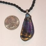 Hand Painted Shimmer Shell By Toni K Boho Necklace Black Photo 5