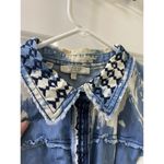 Guess  Jeans Women's Top Denim Tank Tie Button Blue Wash Large Photo 2