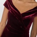 XScape  Off-Shoulder Burgundy Maxi Dress Photo 2