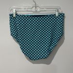 Lands' End Women's Bikini High Waist Blue Floral Print beach Vacation Travel Size 10 Photo 3