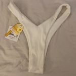 Kulani Kinis  hannah meloche white ribbed cheeky bikini bottoms size XL Photo 0