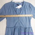 J.Crew NEW  Chambray ruffle mini denim jean‎ dress, size 0 Photo 9