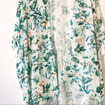 Simply Noelle  Flocked Kimono Teal green‎ Spring Pink Velvet OS Photo 2