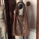 CYNTHIA VINCENT Brown Suede Hobo Bag. Grommets. Vintage ✩ Photo 2