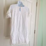 Chelsea and Violet Cotton Floral Embroidery Babydoll White Ruffle Hem Dress Small Photo 7