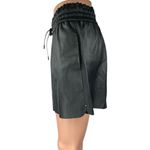 ZARA Women's Black Faux Vegan Leather Pleated High Waist Paperbag Shorts Size M Photo 1