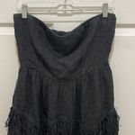 Billabong  Designers Closet Black Strapless Fringe Tiered Mini Dress Photo 2