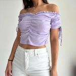 Almost Famous NWT ruched off the shoulder crop top Photo 1