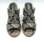 Treasure & Bond  Allie Sandals Wooden Block Heel Faux Leather Snake Beige 6.5 Photo 1