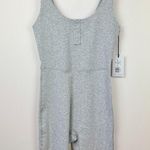 We Wore What  Henley Flare Leg Jumpsuit Gray Stretch Cotton Athleisure Small NWT Photo 4