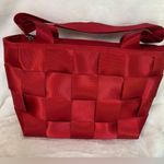 Seatbelt Purse (Red) Woven Neutral Y2K
90s Top Handle Shoulder Bag. Preloved Red Photo 2