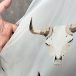 Peach Love California Womens Dress M Bull Skull Print Western Boho Rodeo USA Photo 2