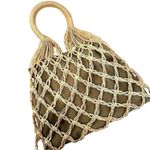 American Eagle  Woven Purse Handbag Women's‎ 16" x 20" Tan Boho Western Hippie Photo 3