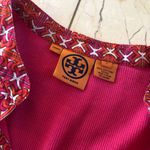 Tory Burch Longsleeve Ribbed Hot Pink Gold Tee SzS Photo 1