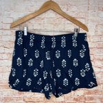 Madewell  | Navy & White Floral Stamped Shorts with Pockets Photo 0