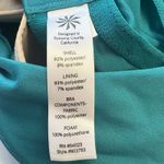 Athleta  903763 Womens Ruched Racerback Bra Tank‎ Top Size 36DD Teal Stretch Yoga Photo 3