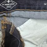 st. john's bay Lands’End Women’s Blue Jeans Size 14 High Rise Straight Leg Dark Wash Photo 2