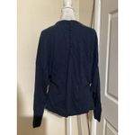 Field Flower Navy Blue Zip Front Cardigan Sweater Women's Sz S Cotton Wool Blend Black Photo 3