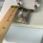 Boutique Mother of pearl abalone mosaic necklace boho festival Photo 4