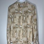 Equipment  Snakeskin Print Silk Button Down Shirt Sz XS Business Professional Photo 8