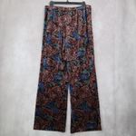 Joan Rivers Black Wide Leg Pull On Velvet Paisley Vintage Whimsy Pants Small Photo 2