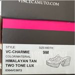 Vince Camuto Charmie Chunky Heel Platform Sandals Tan Size 9 Photo 4