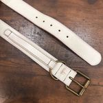 Gap Vintage Y2K  Women's Cow‎ Leather Wide Distressed Buckle Belt White Medium Photo 0