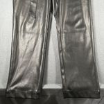 Loft  Womens 8 Tall Black Imitation Leather Flat Front Casual Dress Career Pants‎ Photo 1
