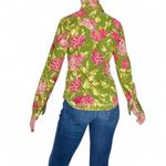 Lucky Brand NWT  Green Pink Floral Western Button Down Embroidered Shirt Photo 5
