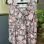 Torrid Baby Doll Stretch Challis Lace-Up Tunic Top in Floral Black size 3 Photo 4