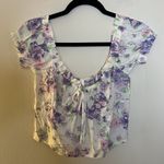 Abound  Floral Off the Shoulder Ruffle Crop Top Photo 1