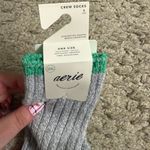 Aerie  Tri-Tone Colorblock Green, Grey Marled Elphaba Wicked Crew Socks NWT Photo 1