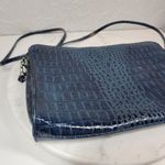 VTG Crocodile Crossbody Purse Blue Blue Embossed Leather Zipper‎ Lined Photo 7