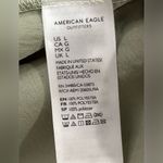 American Eagle  Outfitters Midi Dress Satin Cowl Neck Slit Sage Green Large Photo 6