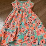 Lush Clothing Lush faux wrap mini dress spaghetti straps teal orange floral women’s size Small Photo 6