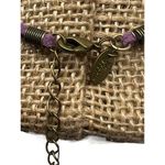 Lia Sophia  Serendipity Necklace Retired Matte Gold Tone Purple Leather Adj 19" Photo 3