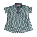 Bette and Court women's medium blue white pink polo golf tennis shirt short Photo 0