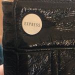 EXPRESS Faux Patent Leather Super High Rise Pants Sz. 4R Modern Straight Black Photo 6