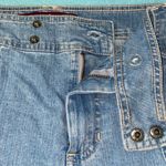 Gloria Vanderbilt denim blue peddle pushers cargo style snap pockets size 12 Photo 3