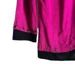 Ming Wang  Magenta Pink Black Rhinestone Embellished Cardigan Sweater Size Small Photo 4