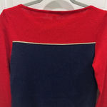 St. John  Vintage Knit Red and Navy Nautical Logo Long Sleeve Top Sz Small Petite Photo 6