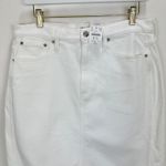 J.Crew White Denim Midi Skirt Stretch High Waisted Pockets Classic US 12 NWT Photo 5