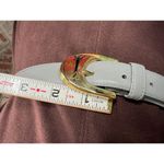 Liz Claiborne belt genuine leather gray gold D buckle 1990s Photo 7