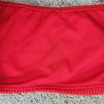 Hollister Womens Bikini Top Small Red Ribbed Square Neck Spaghetti Strap Bandeau Photo 3